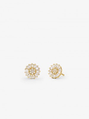 Michaelkors Precious Metal-Plated Sterling Silver Pavé Stud Douradas | SN-MK27785