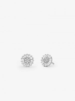 Michaelkors Precious Metal-Plated Sterling Silver Pavé Stud Prateadas | SN-MK27787