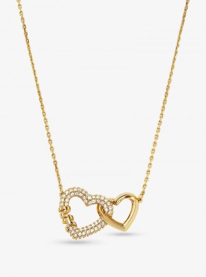 Michaelkors Precious Metal-Plated Sterling Silver Interlocking Hearts Douradas | SN-MK27817