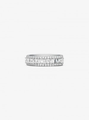 Michaelkors Precious Metal-Plated Sterling Silver Pavé Prateadas | SN-MK27840