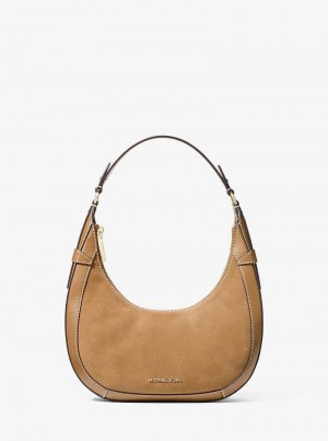 Michaelkors Preston Small Suede Crescent Marrom | SN-MK27065
