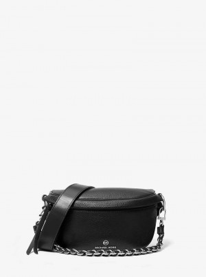 Michaelkors Slater Extra-Small Pebbled Leather Pretas | SN-MK27168