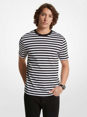 Michaelkors Striped Pima Cotton Pretas | SN-MK28005