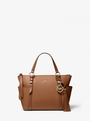 Michaelkors Sullivan Small Saffiano Leather Top-Zip Marrom | SN-MK26893