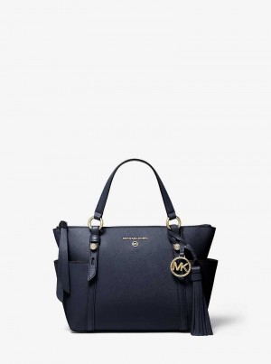 Michaelkors Sullivan Small Saffiano Leather Top-Zip Azul Marinho | SN-MK26894