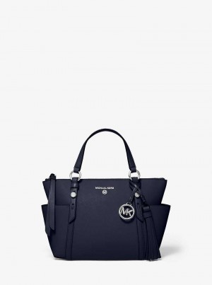 Michaelkors Sullivan Small Saffiano Leather Top-Zip Azul Marinho | SN-MK26917