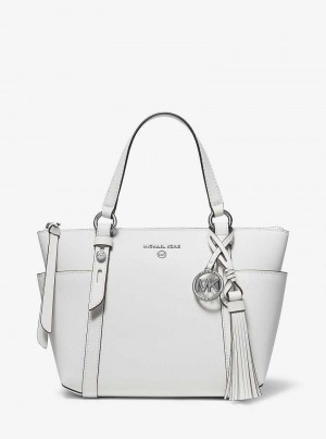 Michaelkors Sullivan Small Saffiano Leather Top-Zip Branco | SN-MK26919