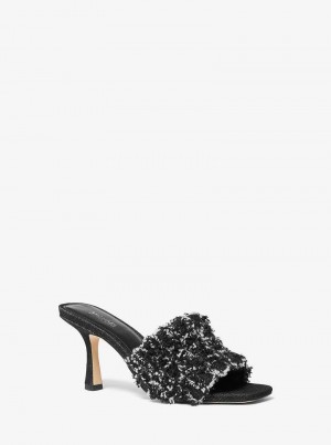 Michaelkors Tessa Frayed Denim Pretas | SN-MK27554
