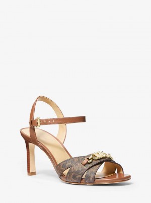 Michaelkors Tiffanie Empire Signature Logo Marrom Multicoloridas | SN-MK27523