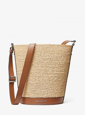 Michaelkors Townsend Medium Straw Bucket Bege | SN-MK26810