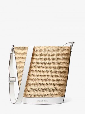Michaelkors Townsend Medium Straw Bucket Multicoloridas | SN-MK26811
