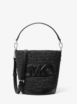 Michaelkors Townsend Small Straw Pretas Pretas | SN-MK26814