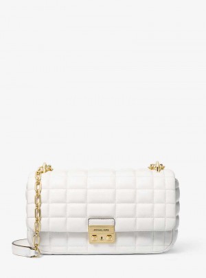 Michaelkors Tribeca Large Quilted Leather Branco | SN-MK26995