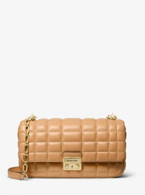 Michaelkors Tribeca Large Quilted Leather Marrom | SN-MK26996