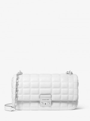 Michaelkors Tribeca Large Quilted Leather Branco | SN-MK27030