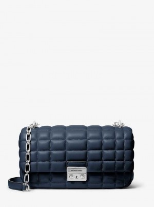 Michaelkors Tribeca Large Quilted Leather Azul Marinho | SN-MK27033