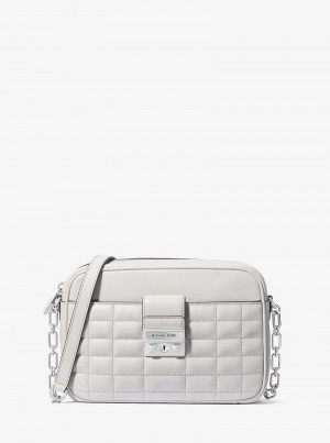 Michaelkors Tribeca Medium Quilted Leather Cinzentas | SN-MK27277