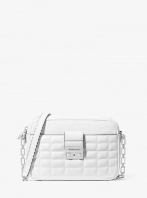 Michaelkors Tribeca Medium Quilted Leather Branco | SN-MK27278