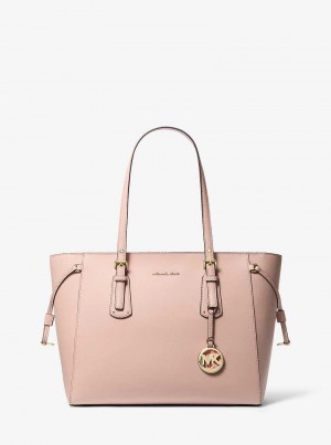 Michaelkors Voyager Medium Crossgrain Leather Rosa | SN-MK26884