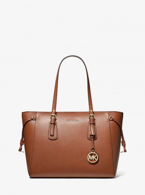 Michaelkors Voyager Medium Crossgrain Leather Marrom | SN-MK26886