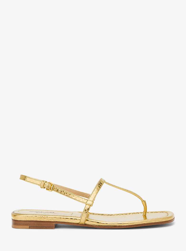 Michaelkors Ali Metallic Python Embossed Leather Douradas | SN-MK27683