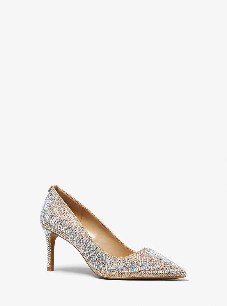 Michaelkors Alina Flex Crystal Embellished Glitter Chain-Mesh Douradas | SN-MK27628