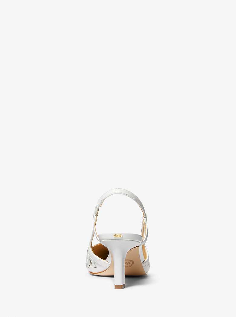 Michaelkors Alora Hand-Woven Leather Branco | SN-MK27505