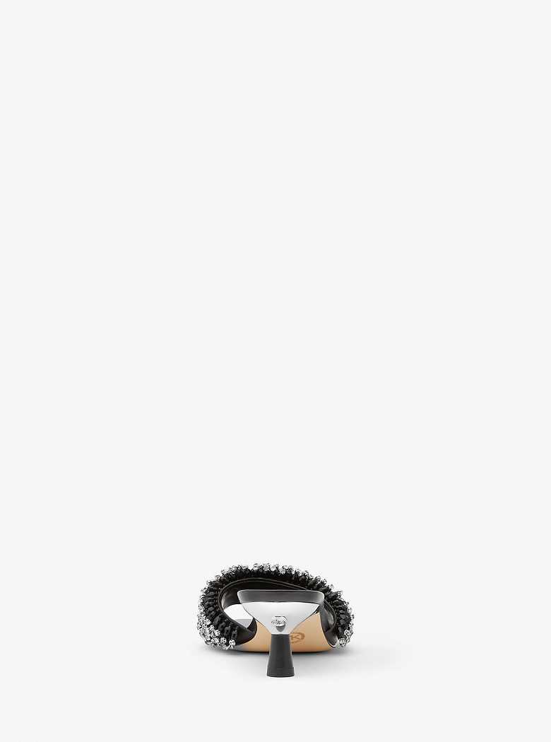 Michaelkors Amal Crystal Embellished Leather Pretas | SN-MK27498