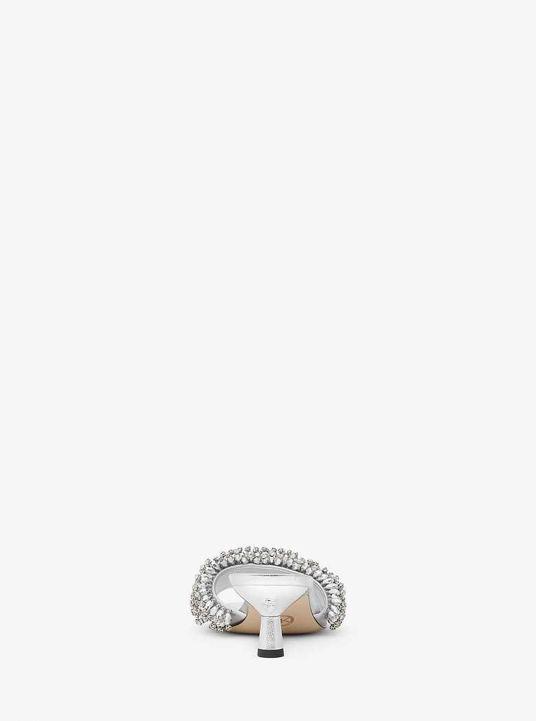 Michaelkors Amal Crystal Embellished Metallic Leather Prateadas | SN-MK27497
