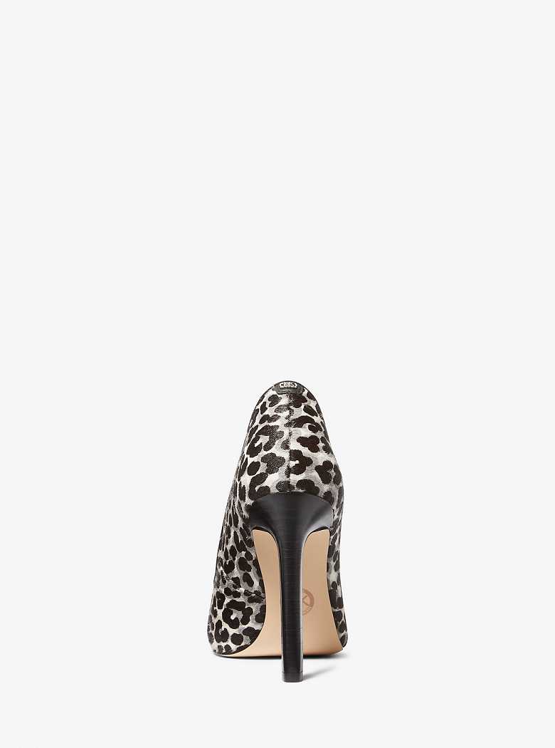 Michaelkors Amara Leopard Print Calf Hair Pretas | SN-MK27623