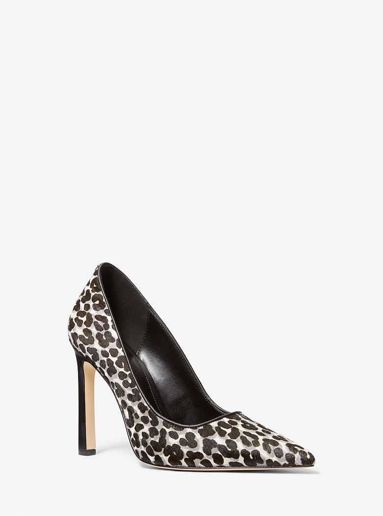 Michaelkors Amara Leopard Print Calf Hair Pretas | SN-MK27623