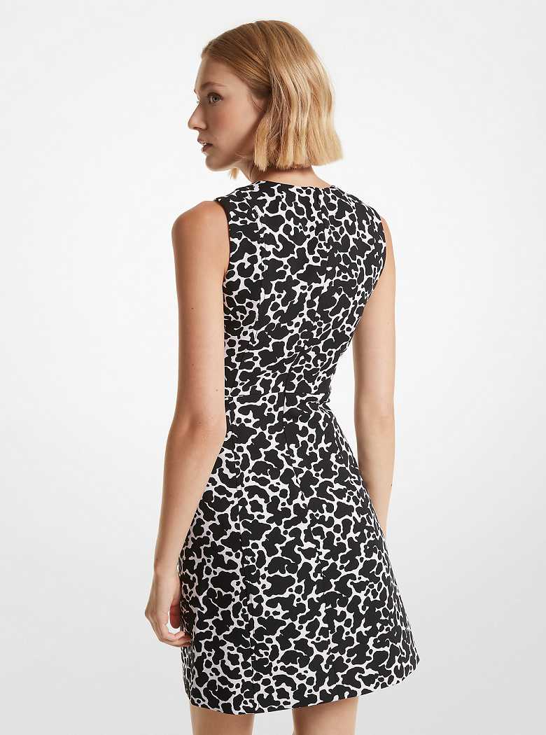 Michaelkors Animal Print Stretch Crepe Cutout Branco | SN-MK26745