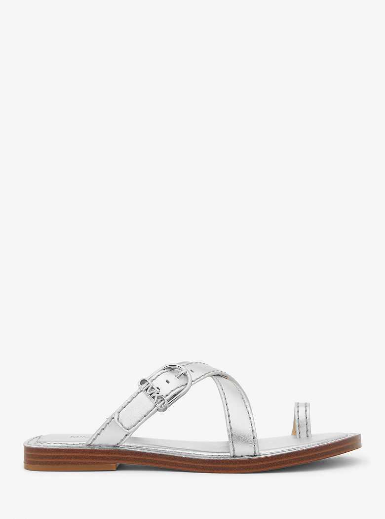 Michaelkors Ashton Metallic Leather Prateadas | SN-MK27555