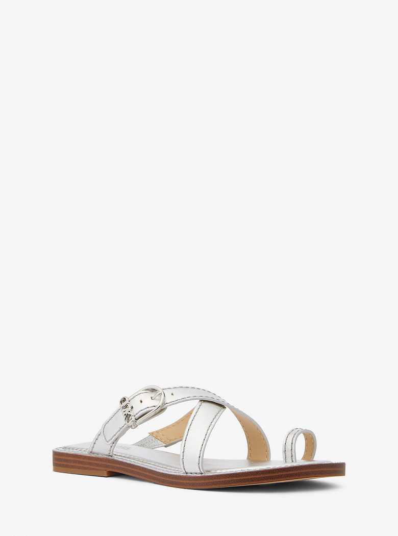 Michaelkors Ashton Metallic Leather Prateadas | SN-MK27555
