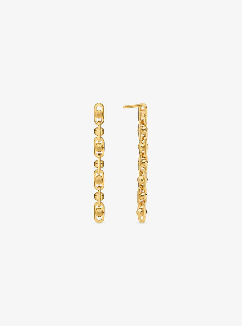 Michaelkors Astor Precious Metal-Plated Sterling Silver Link Drop Douradas | SN-MK27776