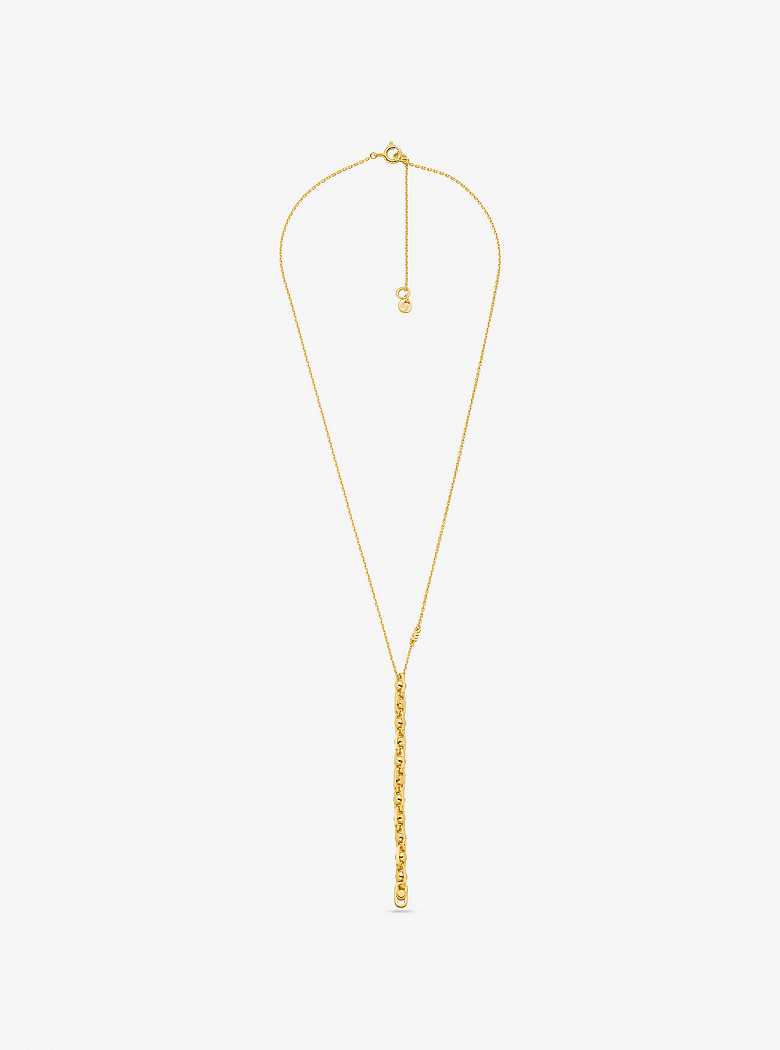 Michaelkors Astor Small Precious Metal-Plated Sterling Silver Link Douradas | SN-MK27821