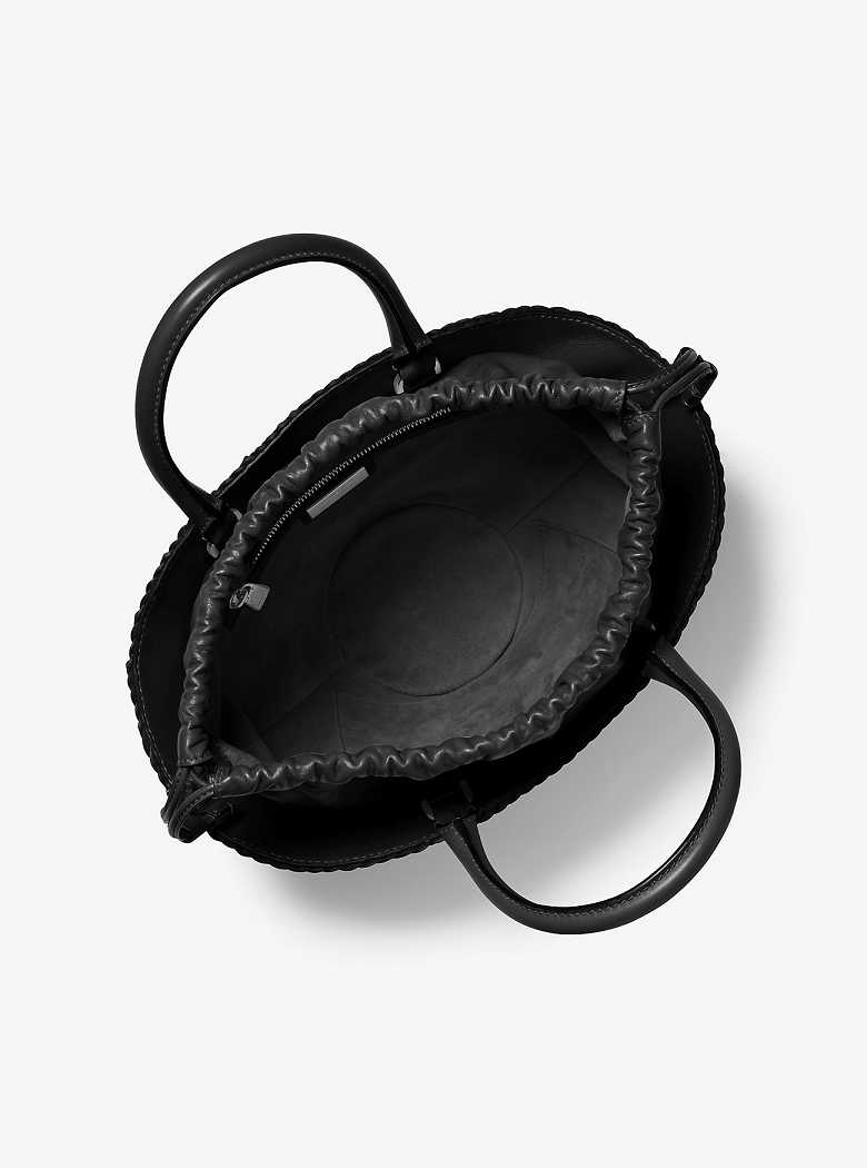 Michaelkors Audrey Woven Leather Pretas | SN-MK27052