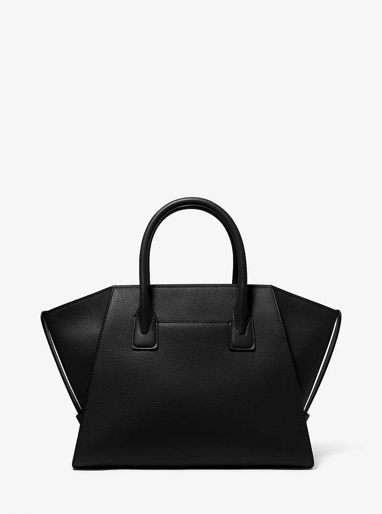 Michaelkors Avril Large Leather Top-Zip Pretas | SN-MK27332