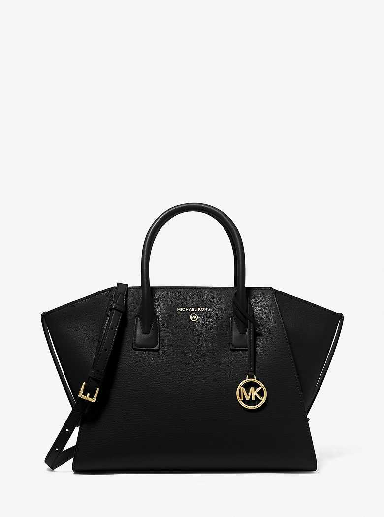 Michaelkors Avril Large Leather Top-Zip Pretas | SN-MK27332