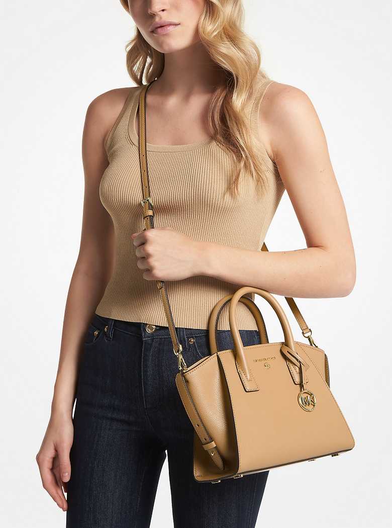 Michaelkors Avril Small Leather Top-Zip Marrom | SN-MK27335