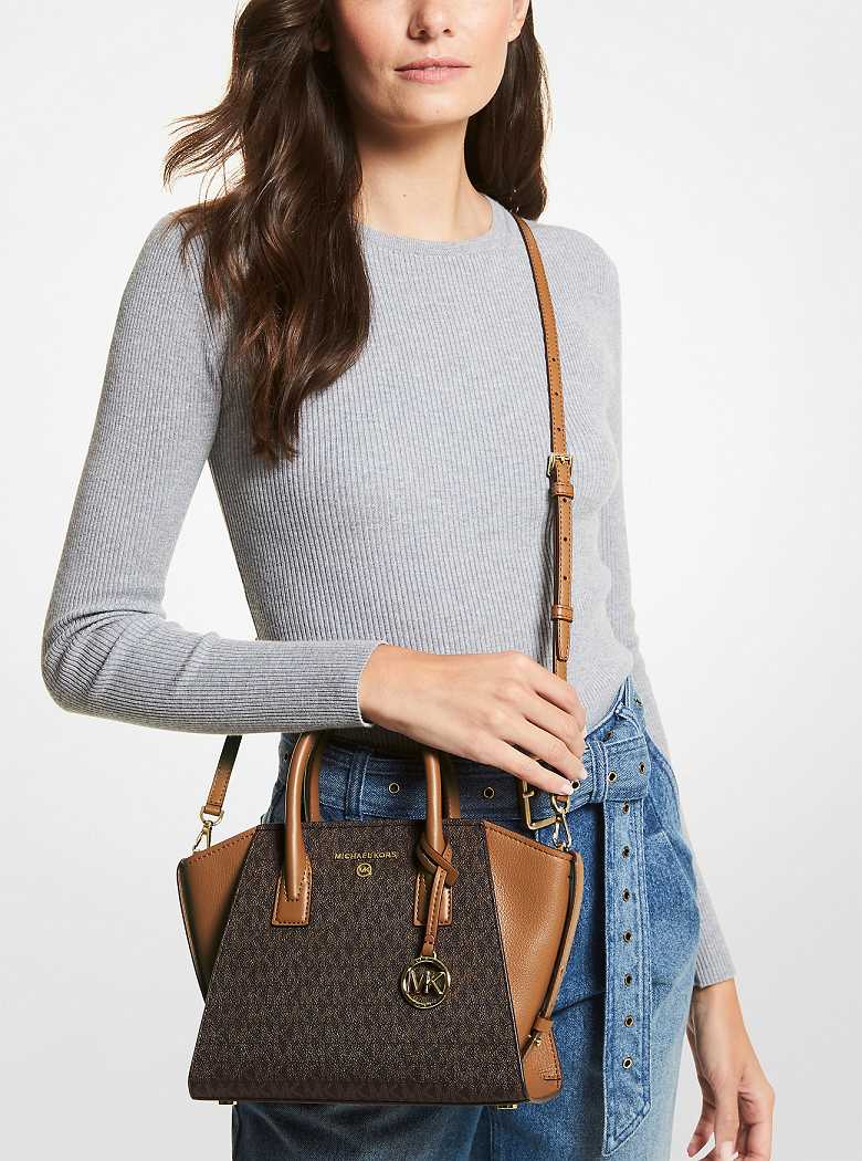 Michaelkors Avril Small Logo Top-Zip Marrom | SN-MK27364