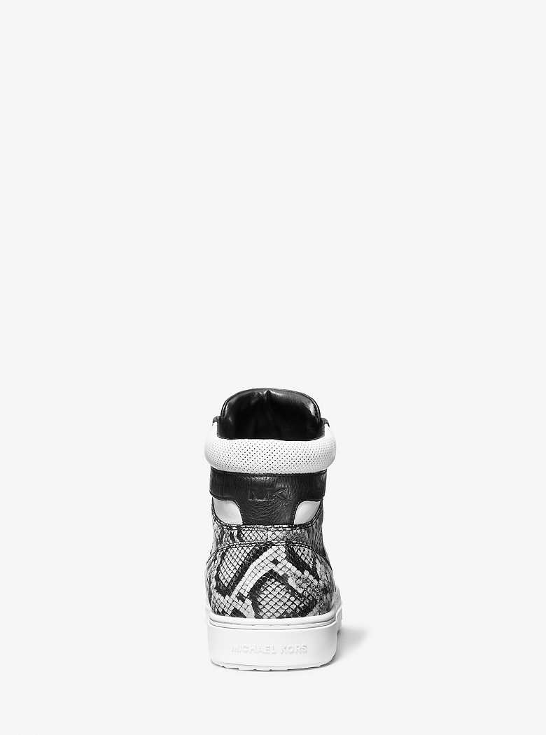 Michaelkors Barett Snake Embossed Leather High-Top Branco | SN-MK28245