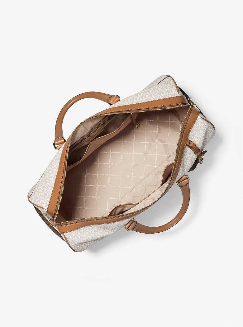 Michaelkors Bedford Travel Extra-Large Logo Stripe Luz Amarelas | SN-MK28166