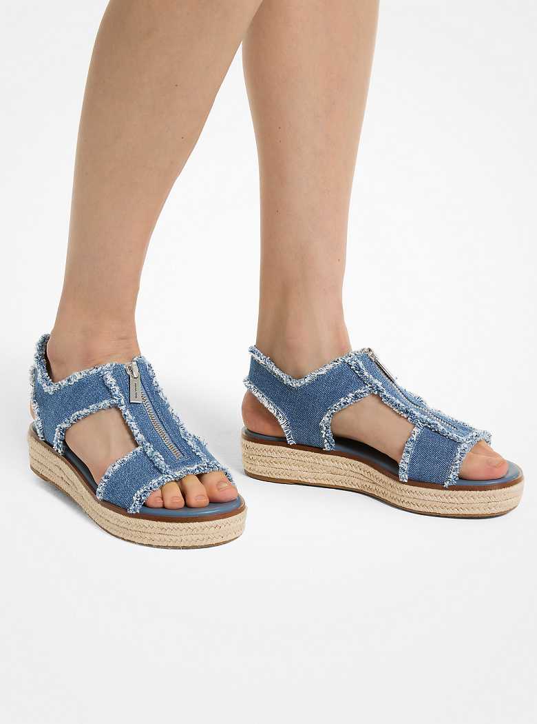 Michaelkors Berkley Frayed Denim Azuis | SN-MK27517