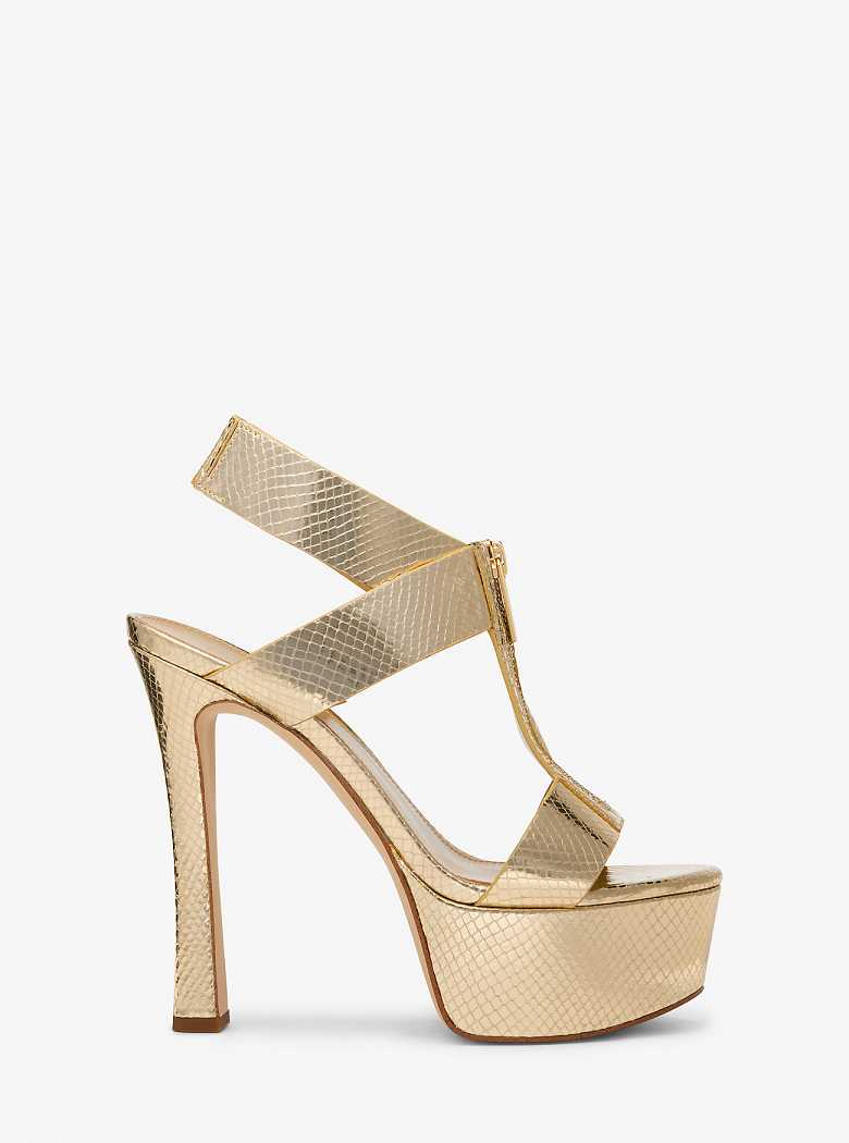 Michaelkors Berkley Metallic Snake Embossed Douradas | SN-MK27532