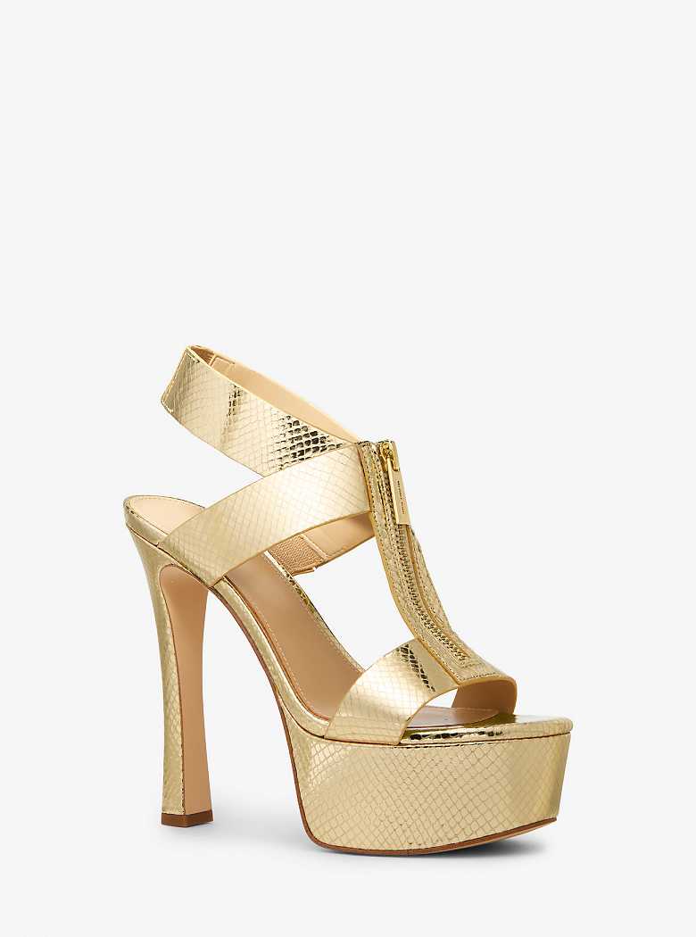 Michaelkors Berkley Metallic Snake Embossed Douradas | SN-MK27532