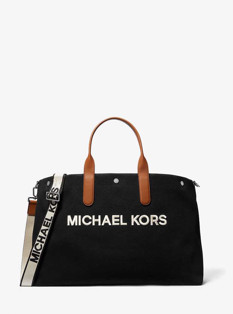Michaelkors Brooklyn Oversized Cotton Canvas Pretas | SN-MK26930