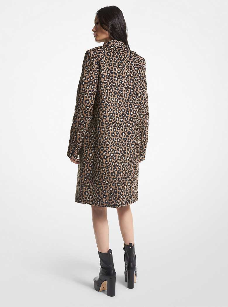 Michaelkors Brushed Leopard Jacquard Marrom Escuro Pretas | SN-MK26638