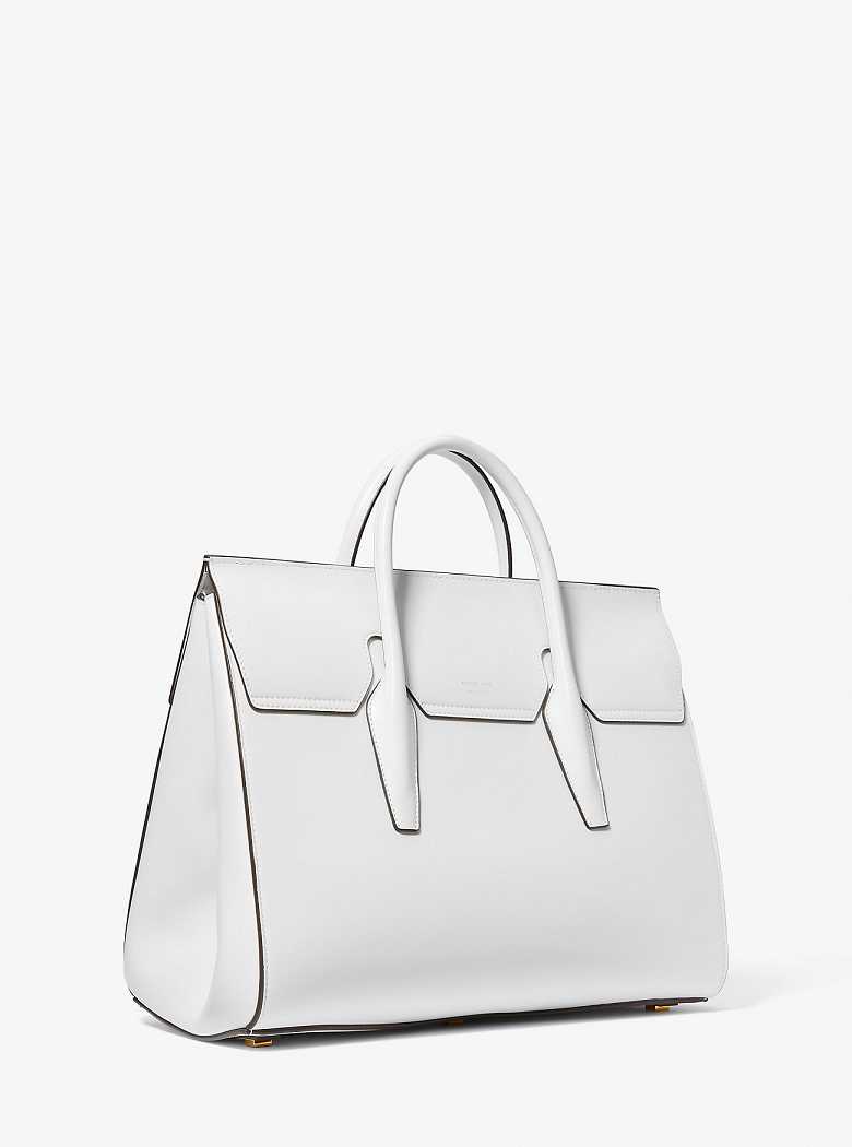 Michaelkors Campbell Large Leather Branco | SN-MK27388