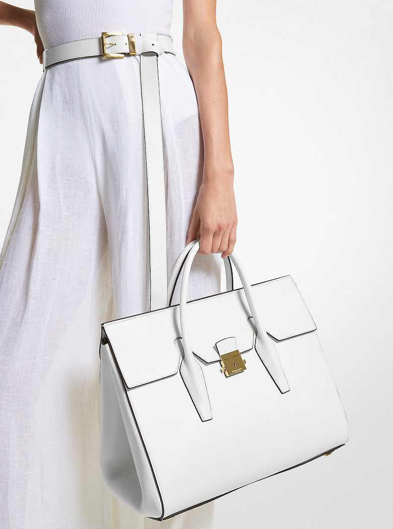Michaelkors Campbell Large Leather Branco | SN-MK27388